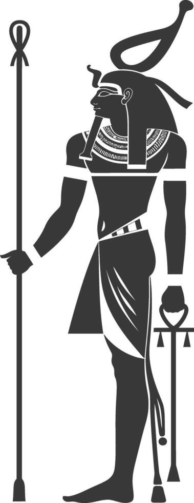 ai généré silhouette Célibataire ancien égyptien hiéroglyphes symbole logo noir Couleur seulement vecteur
