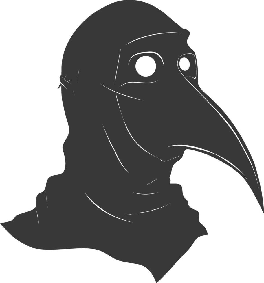 ai généré silhouette peste masque noir Couleur seulement plein vecteur