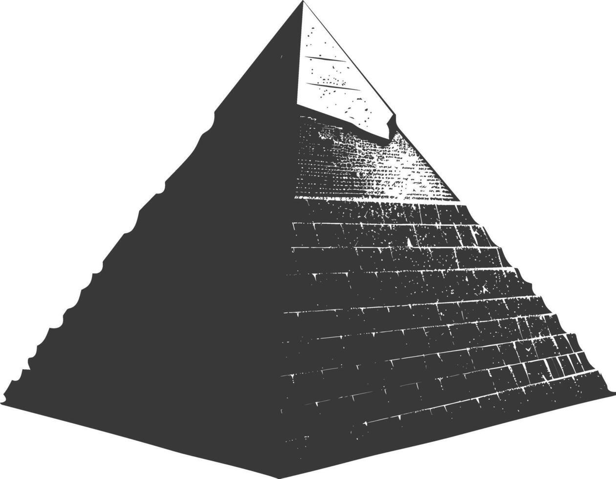 ai généré silhouette ancien égyptien pyramide symbole logo noir Couleur seulement vecteur