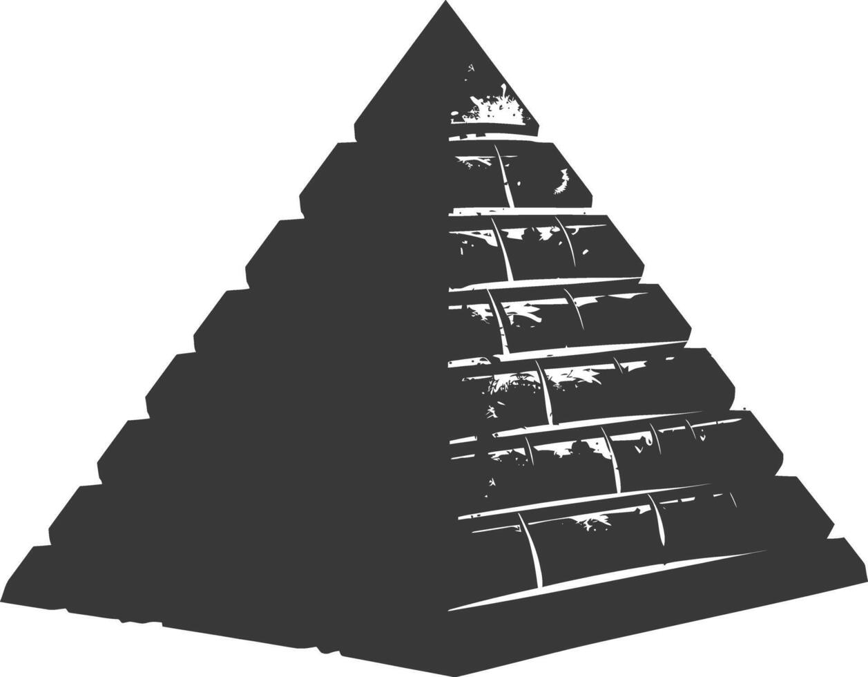 ai généré silhouette ancien égyptien pyramide symbole logo noir Couleur seulement vecteur