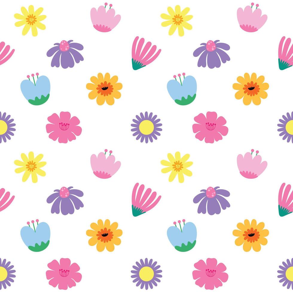 Bonjour printemps mignonne main tiré abstrait fleur symbole objet vecteur illustration