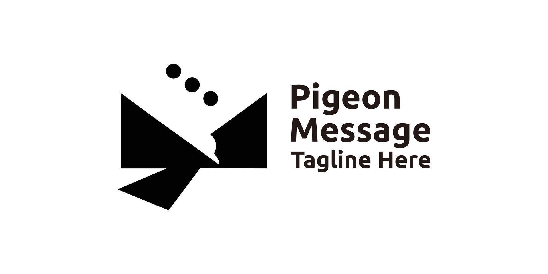 logo conception Pigeon et message, logo conception modèle, symbole, idée, Créatif vecteur