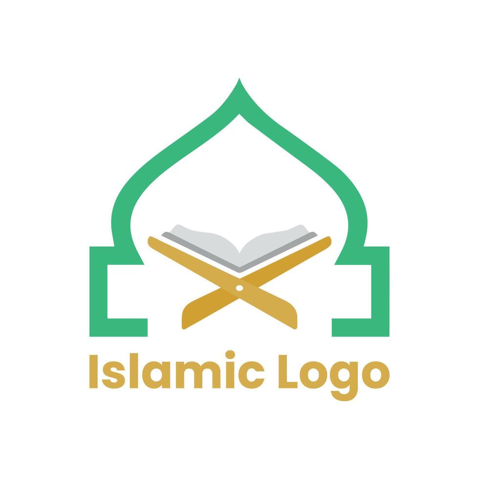 islamique logo modèle, ruban islamique dôme palais logo conception modèle. mosquée logo idées. inspiration logo conception. modèle vecteur illustration.