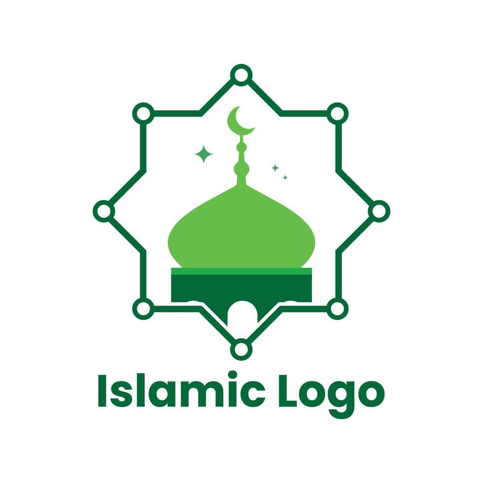 islamique logo modèle, ruban islamique dôme palais logo conception modèle. mosquée logo idées. inspiration logo conception. modèle vecteur illustration.