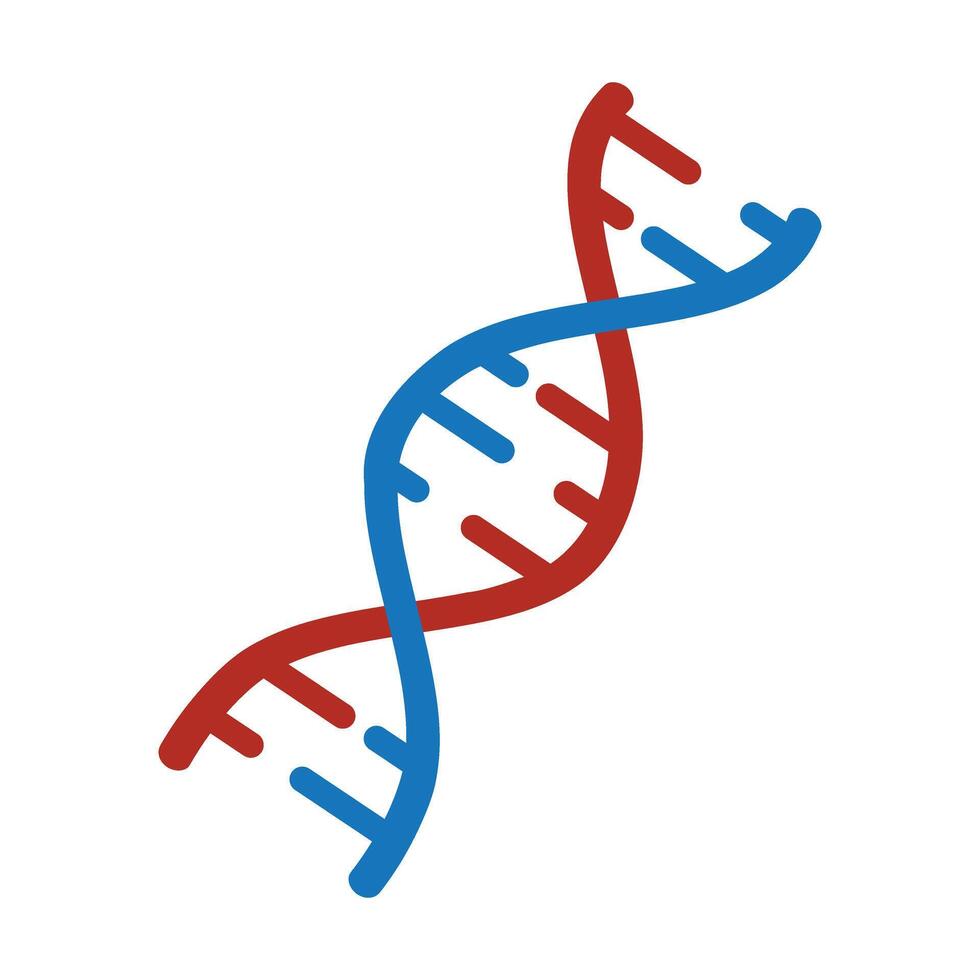ADN plat icône, médicament et soins de santé, génétique signe vecteur graphique