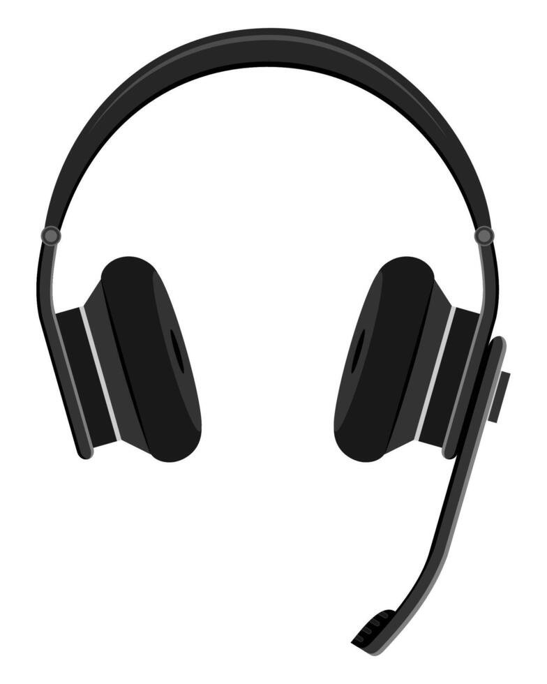 illustration de vecteur stock réaliste casque noir isolé sur fond blanc