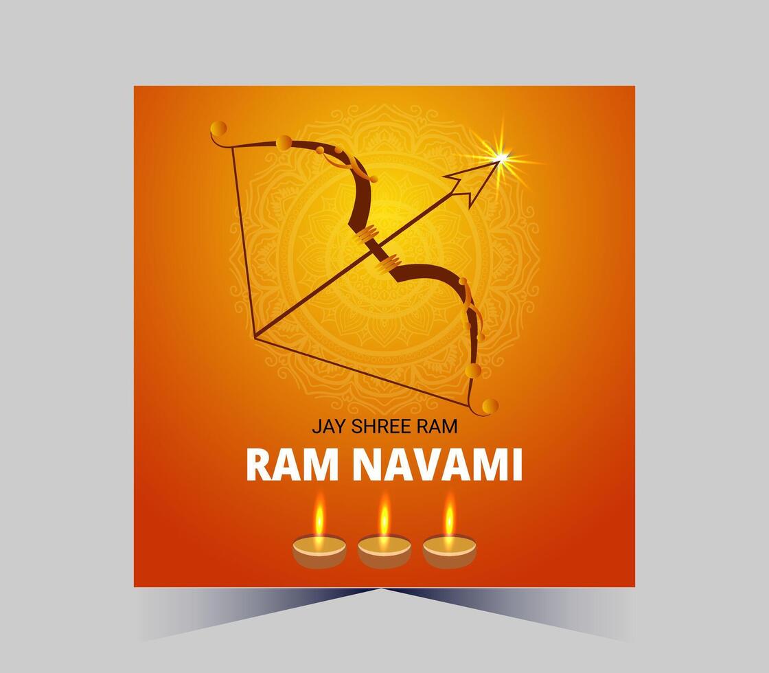 content RAM navami avec La Flèche et diyas vecteur