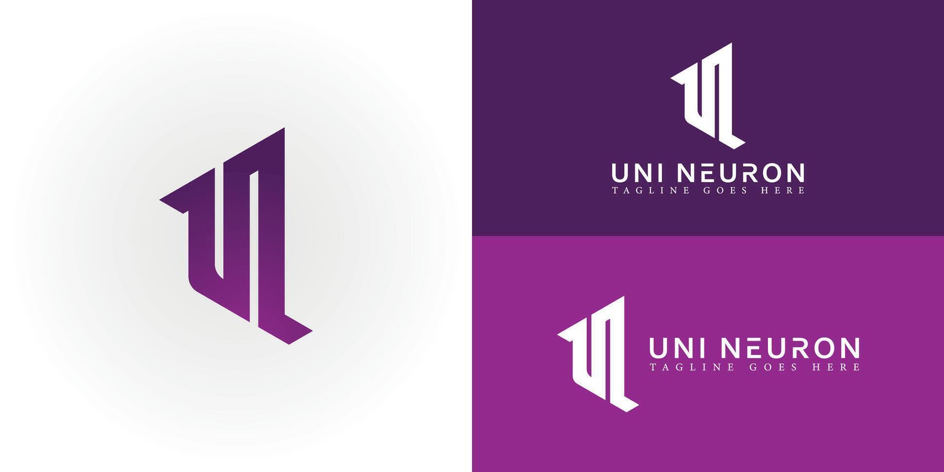 abstrait initiale lettre ONU ou nu logo dans violet Couleur isolé dans plusieurs Contexte couleurs appliqué pour santé La technologie logo aussi adapté pour le marques ou entreprises avoir initiale Nom nu ou ONU. vecteur