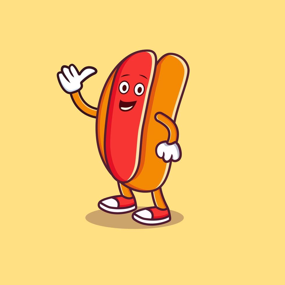 cool Hot-dog dessin animé vecteur icône graphique conception illustration