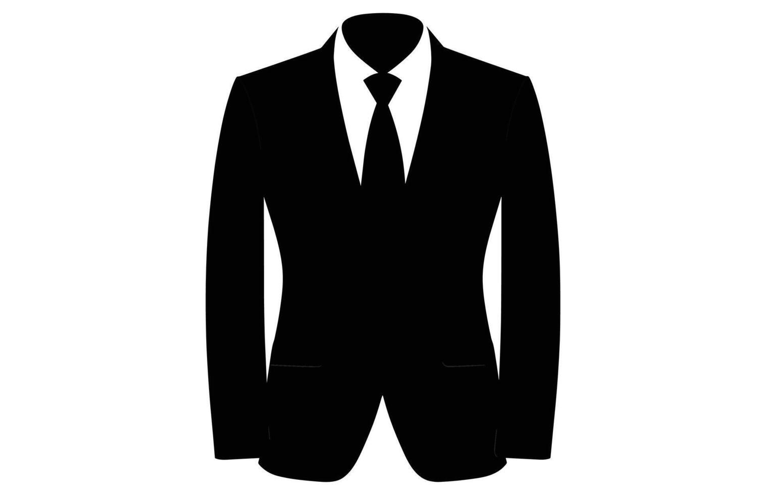 costume silhouette, hommes blazer ou veste symbole Facile silhouette icône sur Contexte vecteur