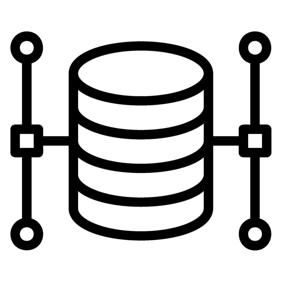icône de ligne de structure de données vecteur