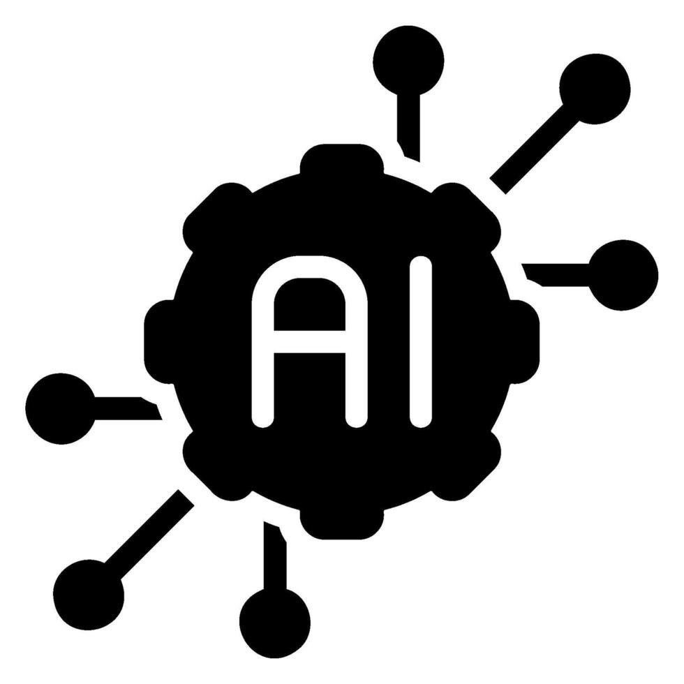 icône de glyphe d'intelligence artificielle vecteur