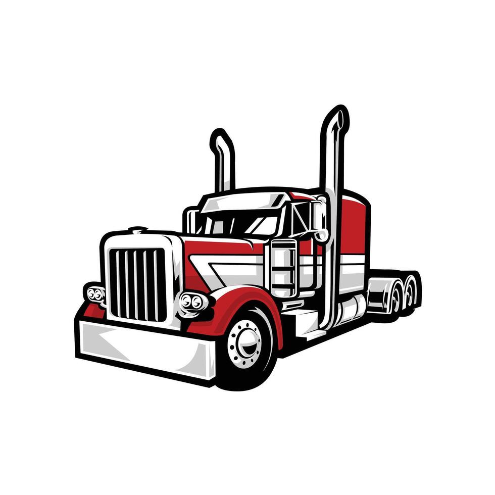 américain semi un camion vecteur. 18 wheeler un camion vecteur isolé sur blanc arrière-plan, meilleur pour camionnage et cargaison en relation industrie