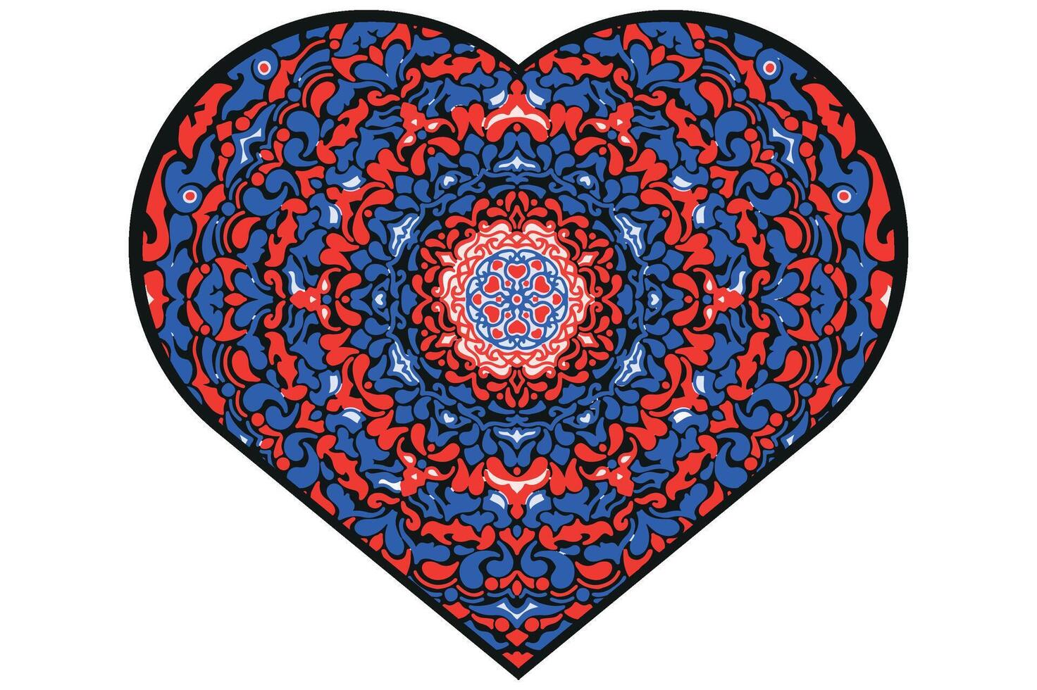 l'amour mandala ornement vecteur conception pour Valentin décoration