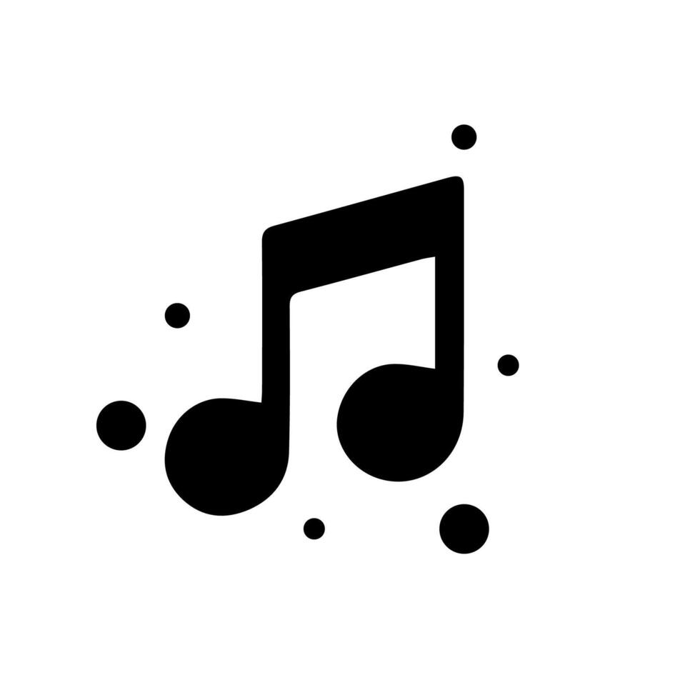 la musique Remarques, chanson, mélodie ou régler plat vecteur icône pour musical