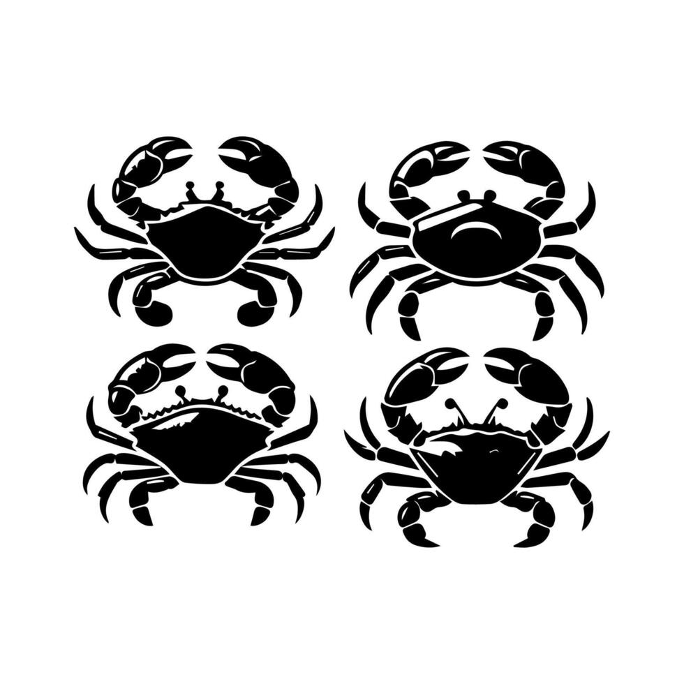 Crabe silhouette. logo. isolé Crabe sur blanc Contexte vecteur