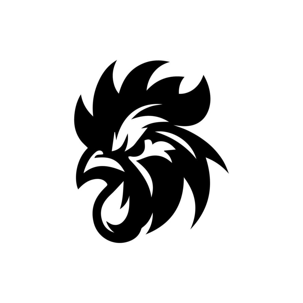 poulet coq mascotte logo silhouette version vecteur
