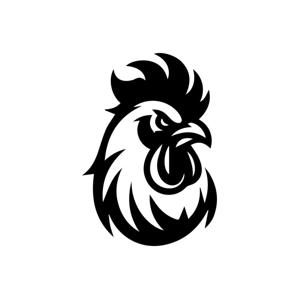 poulet coq mascotte logo silhouette version vecteur