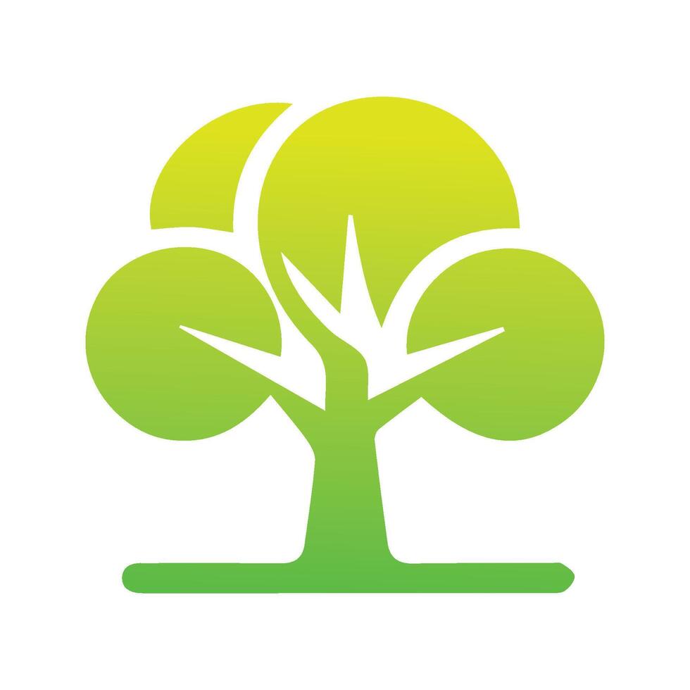 arbre icône concept de une stylisé arbre avec feuilles, vecteur illustration