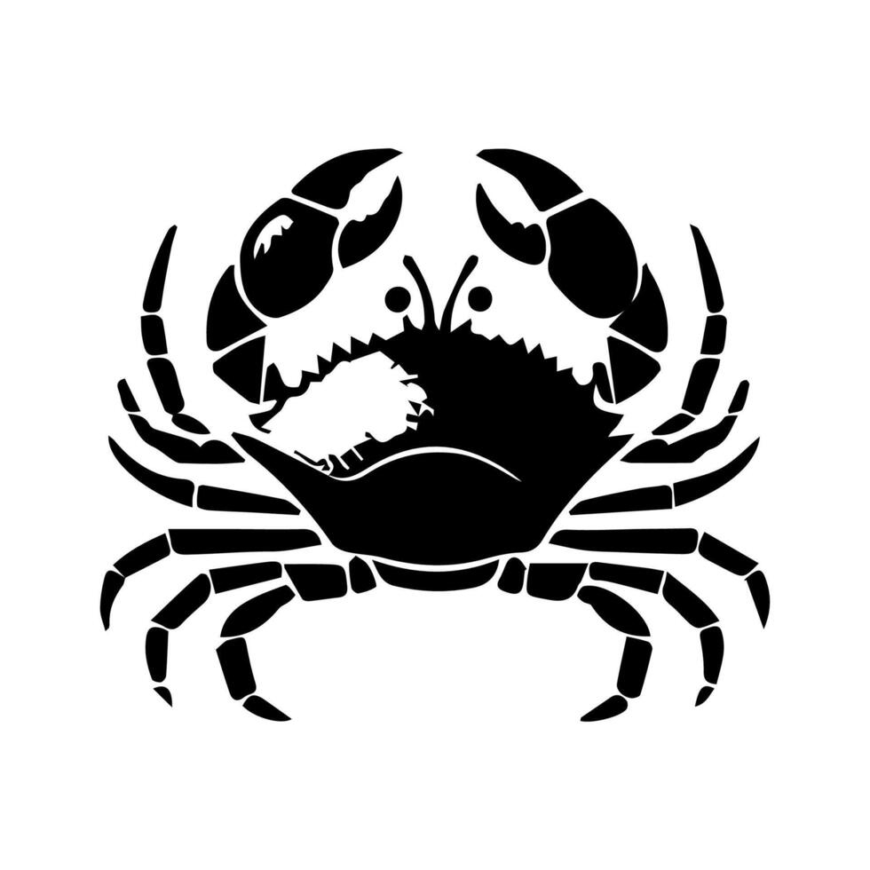 Crabe silhouette. logo. isolé Crabe sur blanc Contexte vecteur