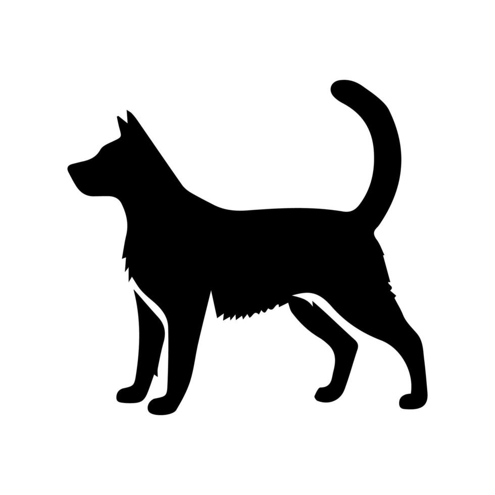 silhouette vecteur de chien sur fond blanc.