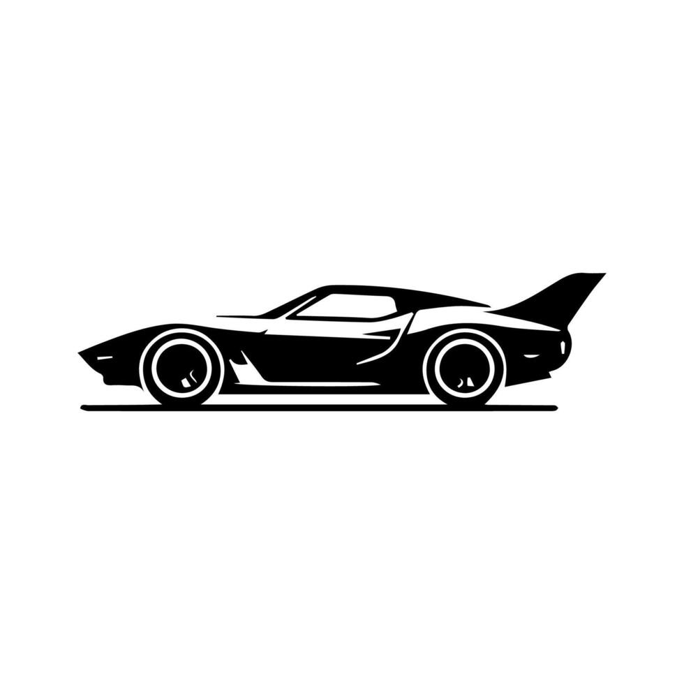 silhouette voitures et sur le route véhicule icône dans isolé arrière-plan, créer par vecteur. vecteur