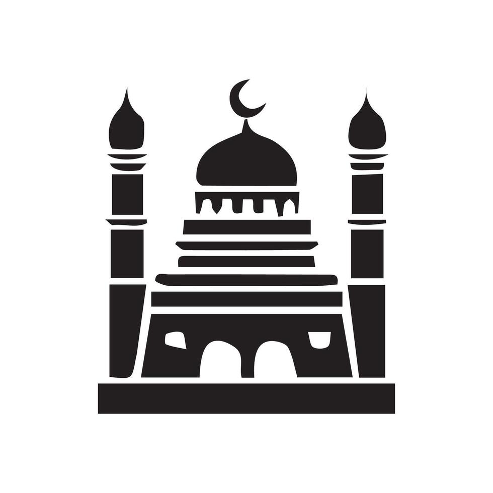 mosquée silhouette vecteur ramadhan kareem