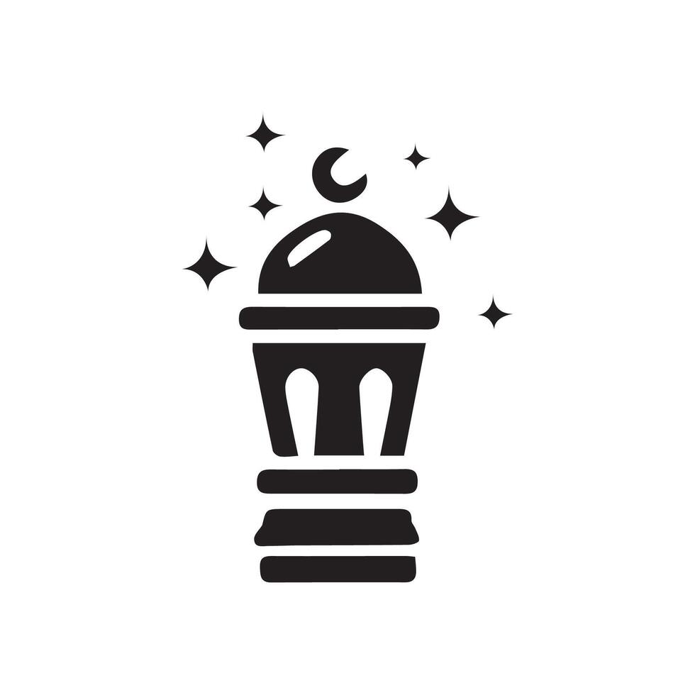 Ramadan lanterne symbole monochrome Contexte vecteur illustration