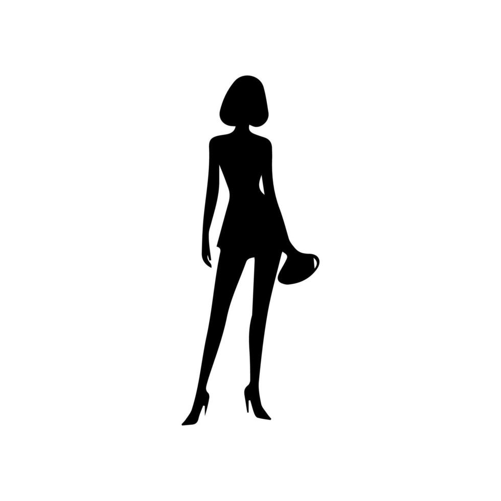 vecteur silhouette de une femme sur une blanc Contexte.