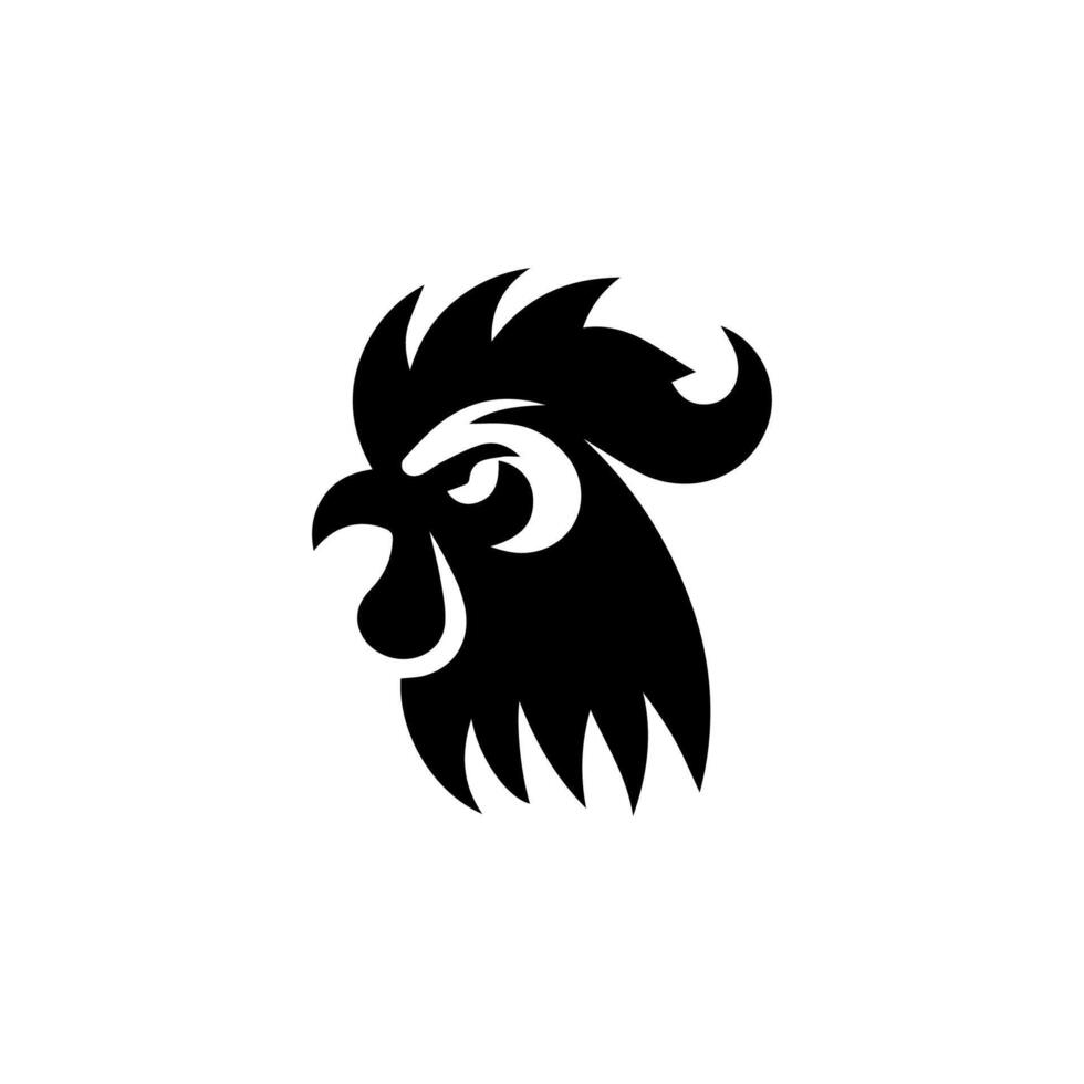 poulet coq mascotte logo silhouette version vecteur