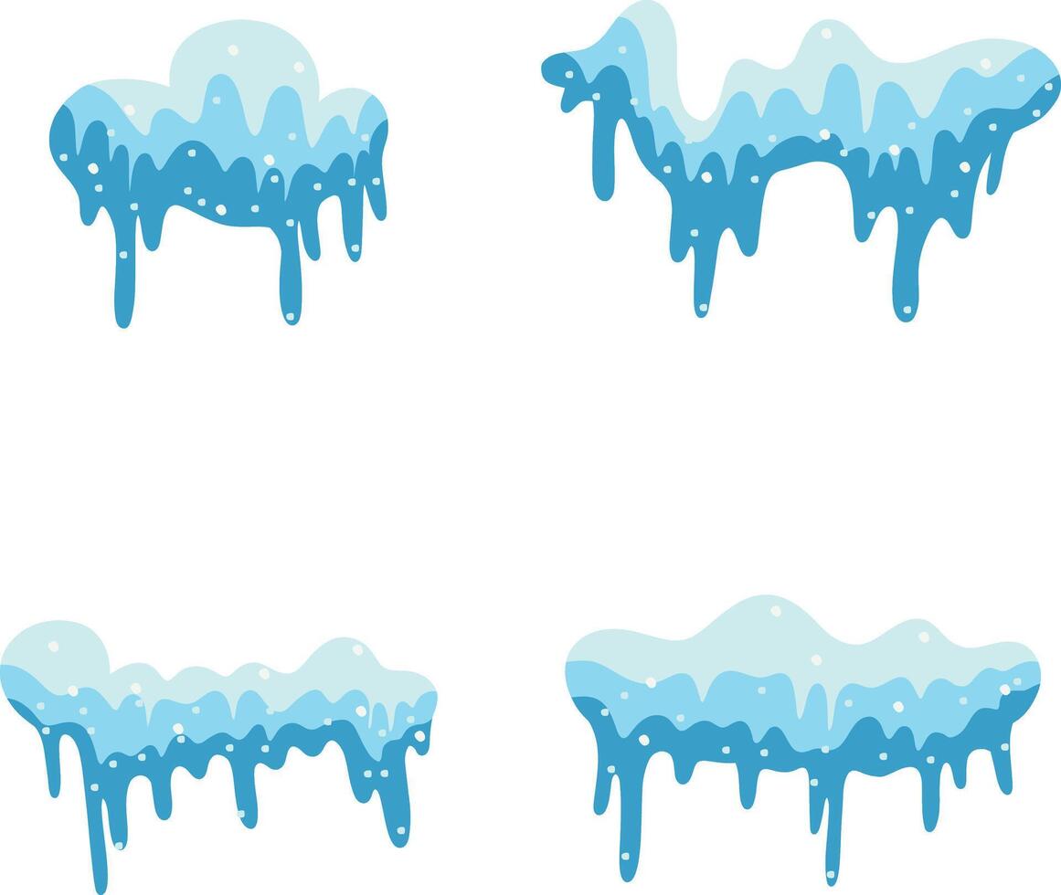 Bonnet de neige frontière dans abstrait décoration. isolé sur blanc Contexte. vecteur illustration