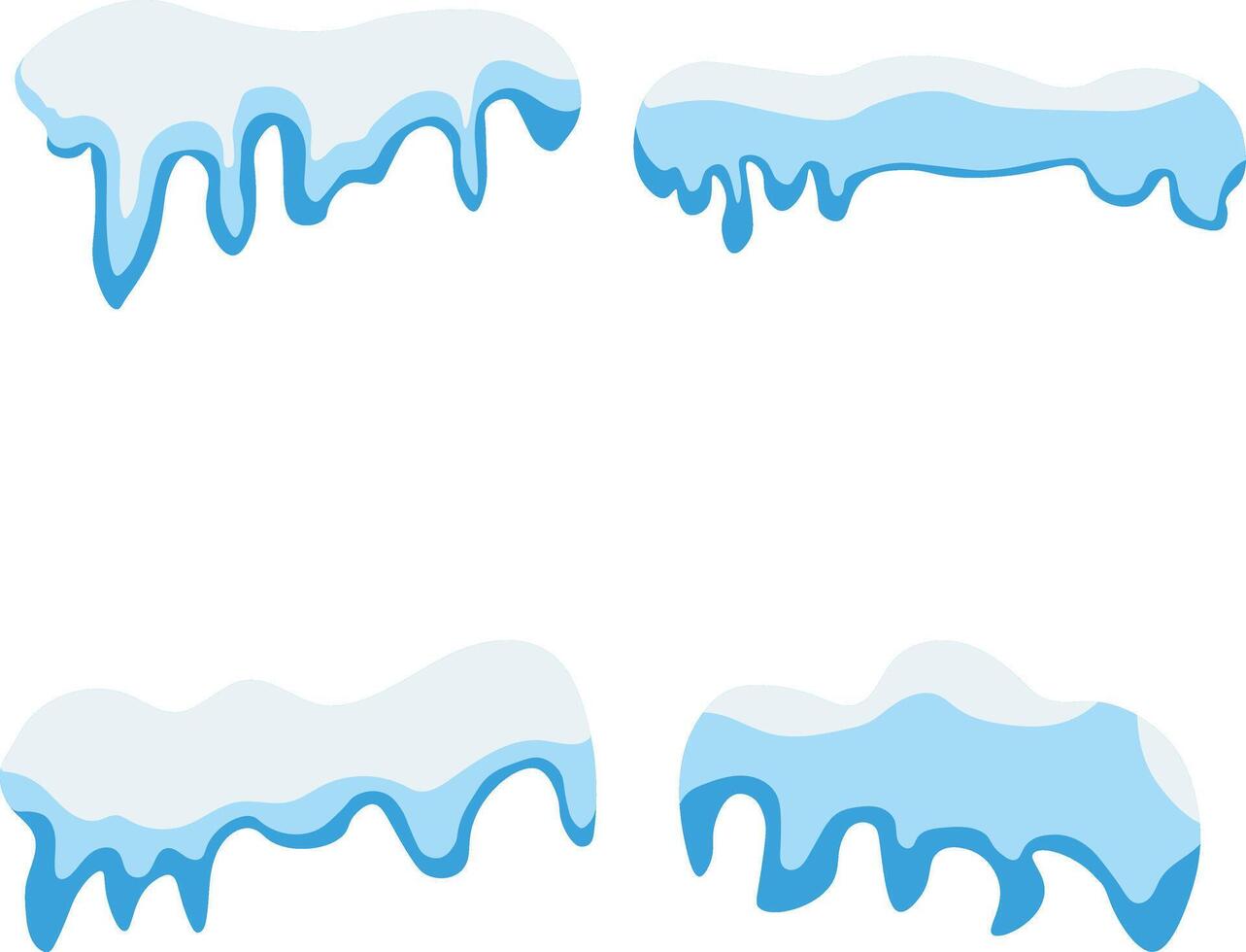 Bonnet de neige frontière illustration. isolé sur blanc arrière-plan, abstrait dessin animé décoration. vecteur
