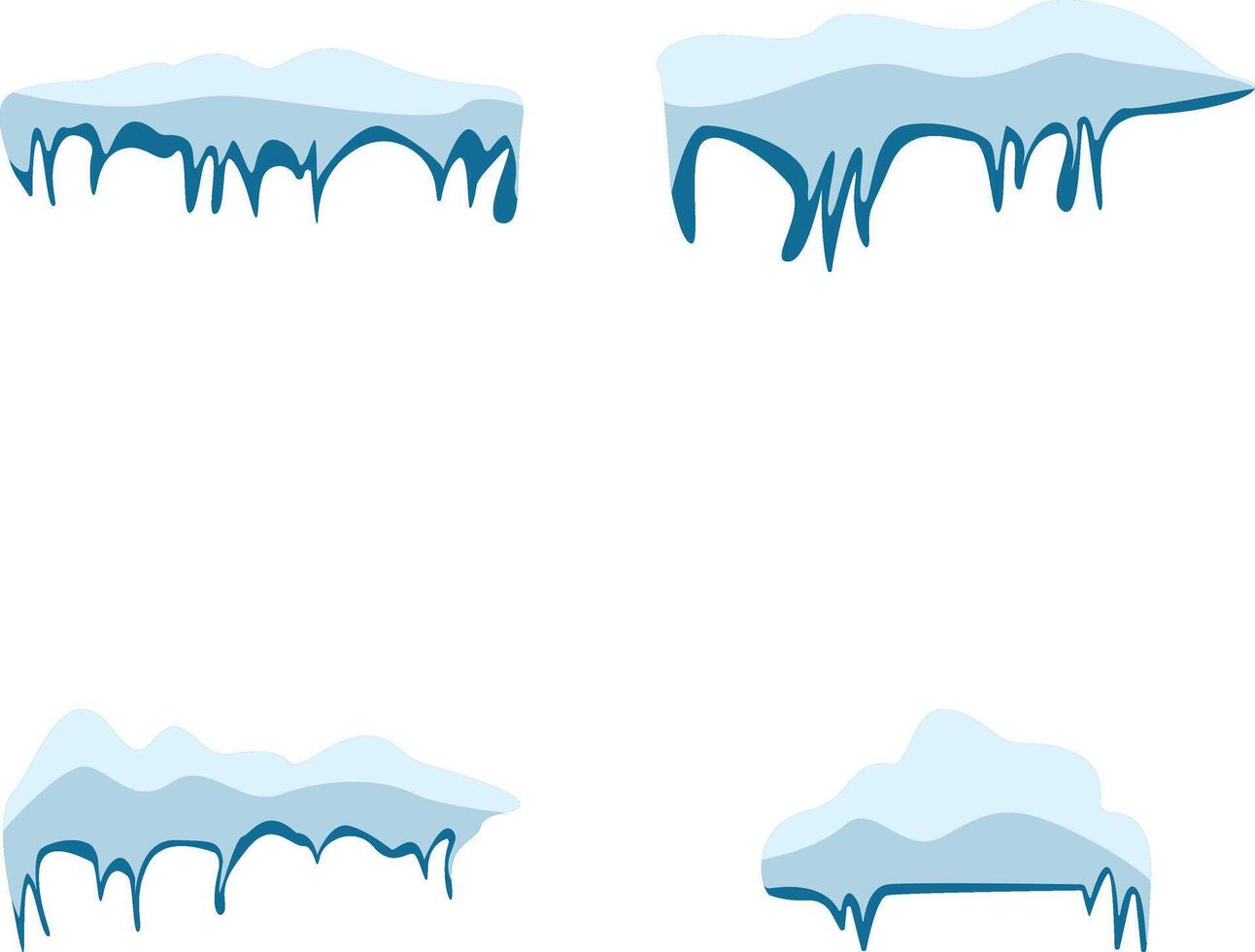 Bonnet de neige frontière illustration. fusion la glace conception, isolé sur blanc Contexte vecteur