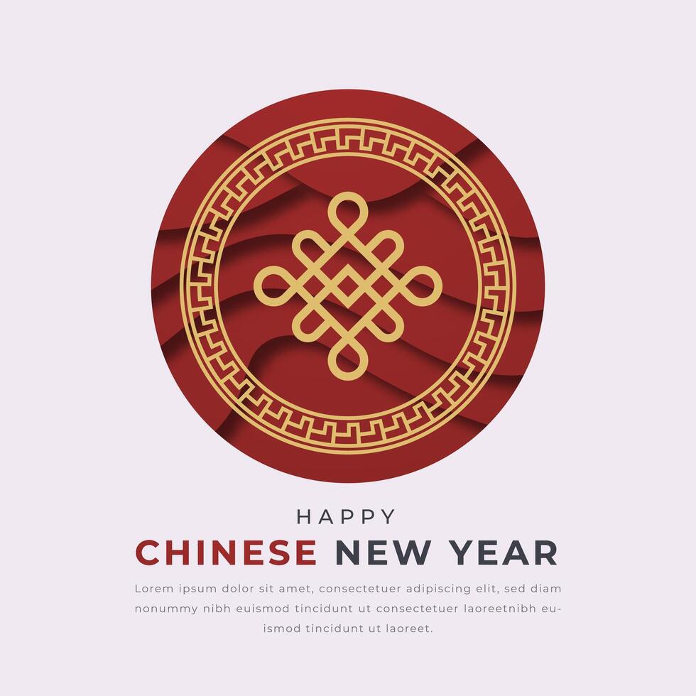 content chinois Nouveau année papier Couper style vecteur conception illustration pour arrière-plan, affiche, bannière, publicité, salutation carte