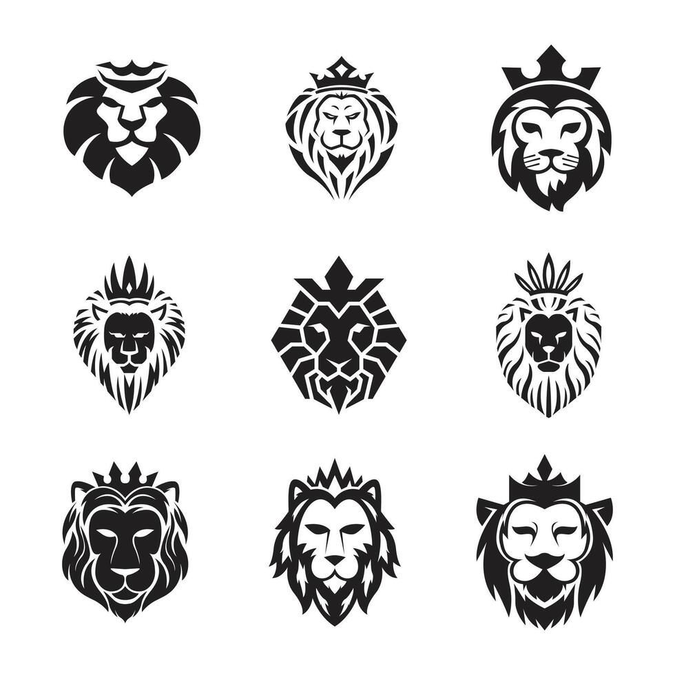 Lion tête logo icône, Lion visage vecteur illustration, sur une isolé arrière-plan, eps