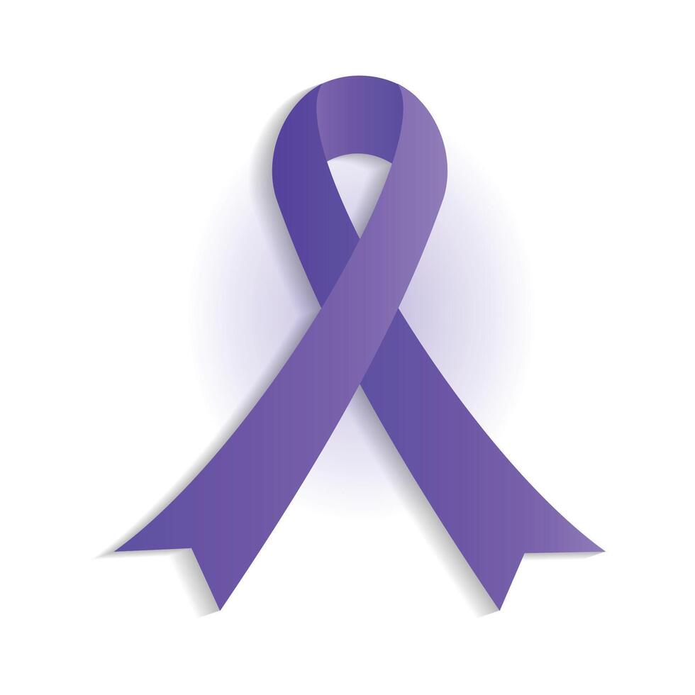 violet cancer ruban isolé vecteur