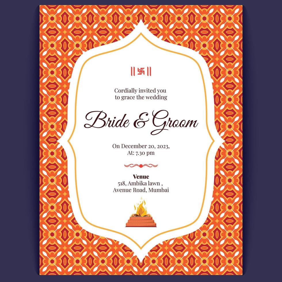 Indien mariage carte conception, mariage invitation modèle vecteur