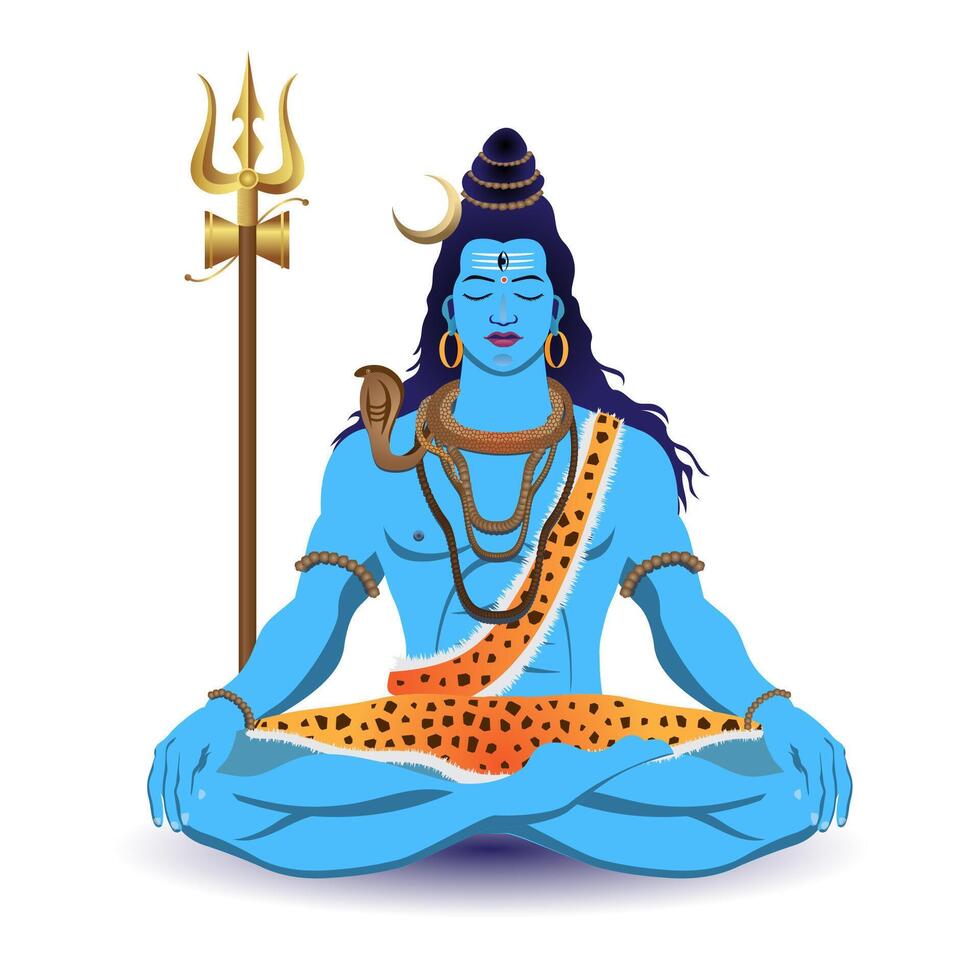 Seigneur shiva séance méditation vecteur illustration