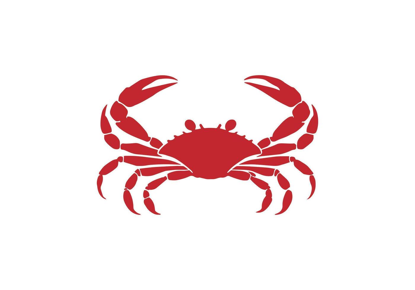 logo de rouge Crabe icône vecteur silhouette isolé conception