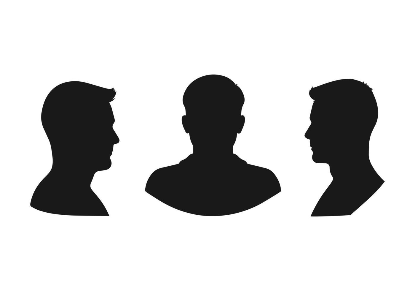 logo de Trois homme différent pose icône vecteur silhouette isolé conception