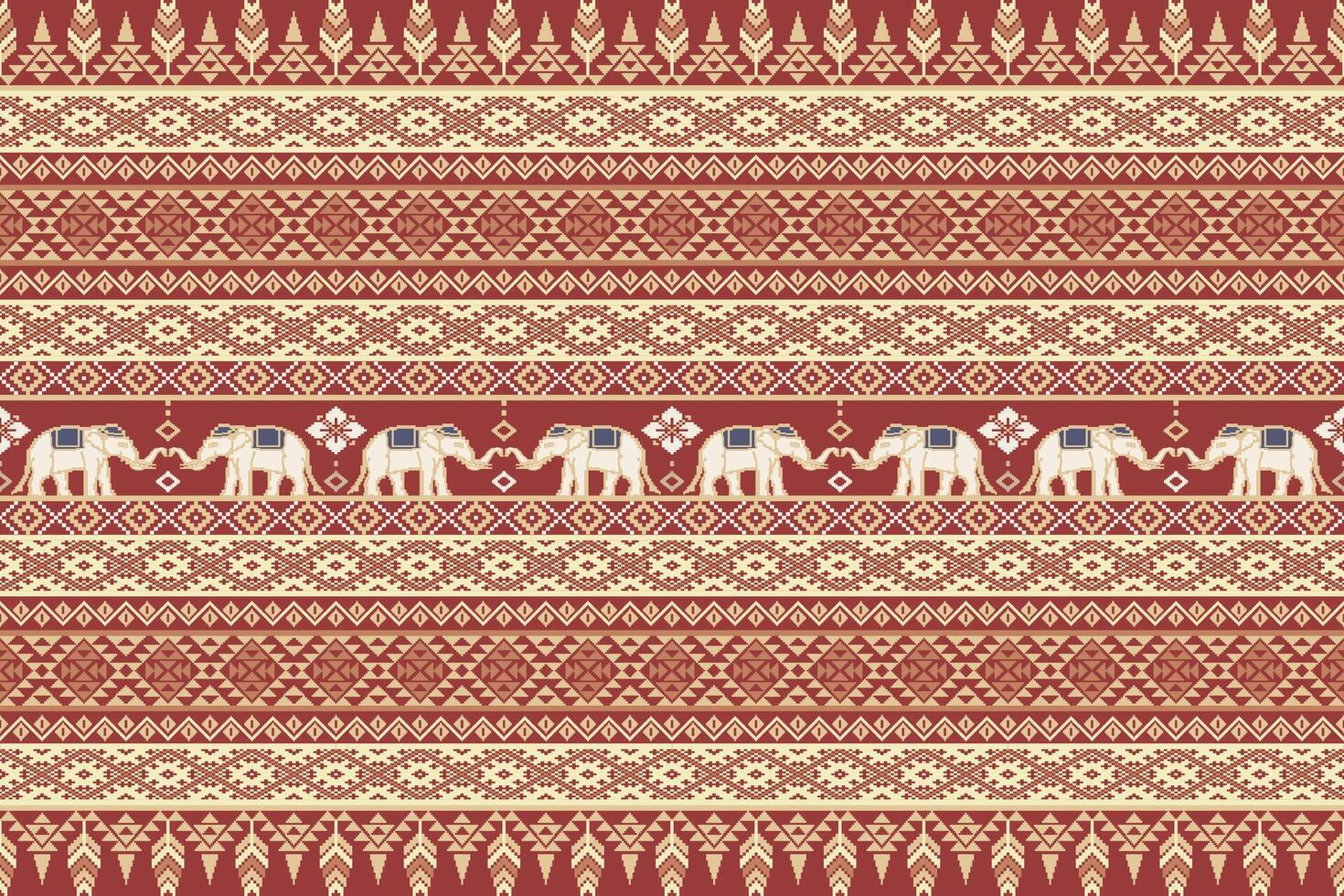 ethnique thaïlandais l'éléphant sans couture modèle. vecteur illustration pour tissu, textile, tapis, tuile, emballage, fond d'écran et Contexte
