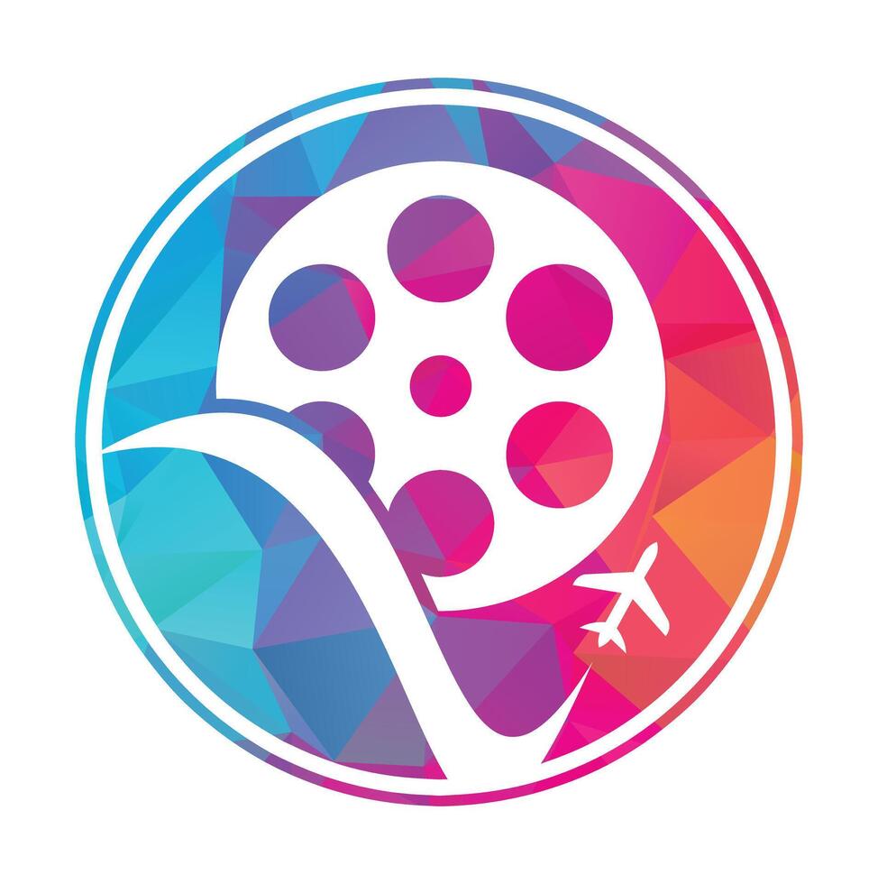 Voyage film logo conception vecteur icône.