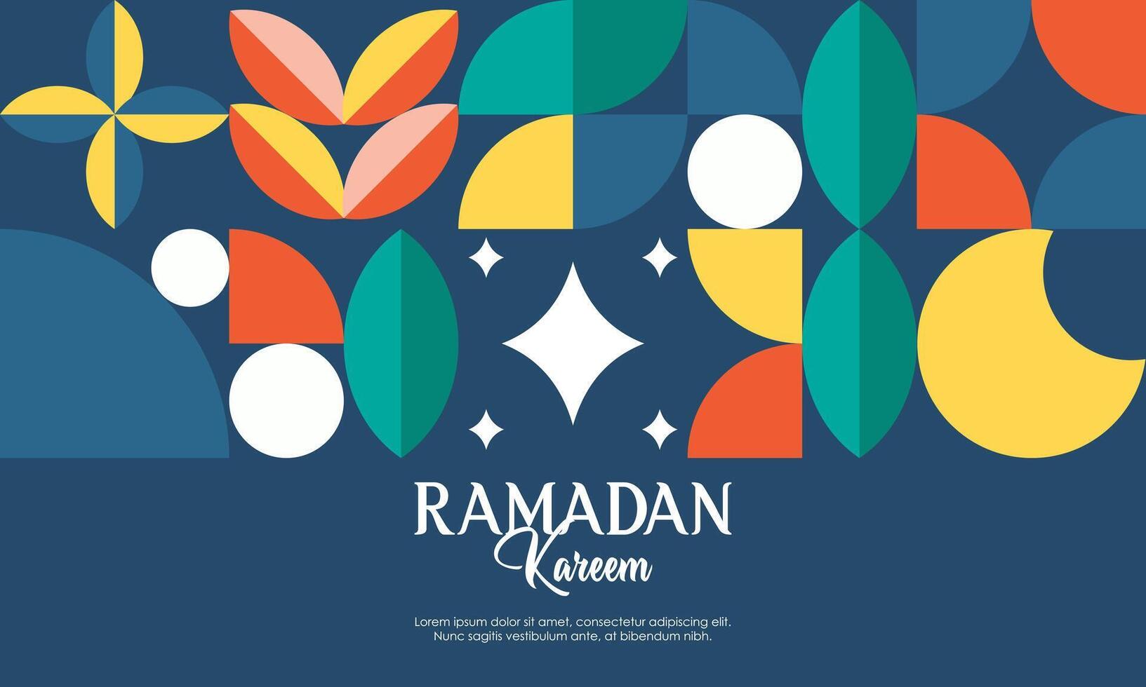 islamique salutation carte modèle avec Ramadan pour fond d'écran. Ramadan kareem abstrait concept avec Ramadan éléments vecteur