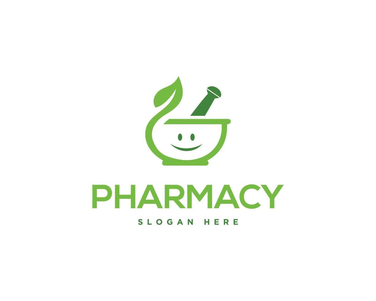 pharmacie ou à base de plantes logo concept conception vecteur illustration.