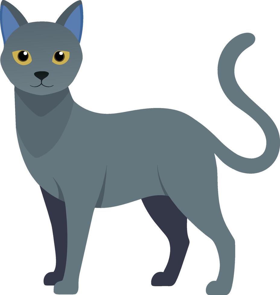 russe bleu chat mignonne animal de compagnie vecteur illustration