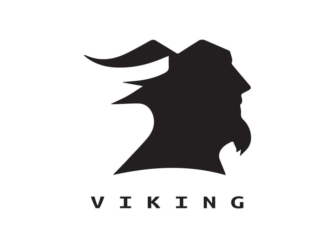 viking logo conception icône symbole vecteur illustration. Humain viking logo conception modèle.