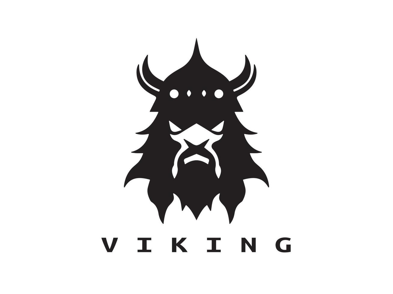 viking tête visage logo modèle vecteur