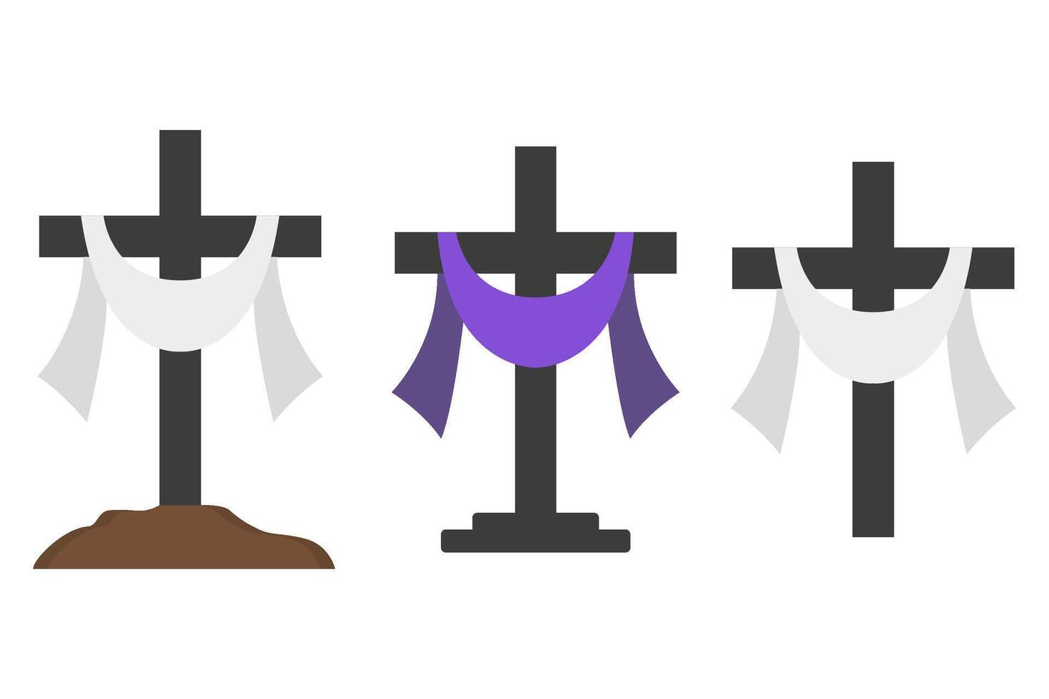 Christian traverser et violet tissu, crucifixion de Jésus Christ, bien Vendredi concept vecteur