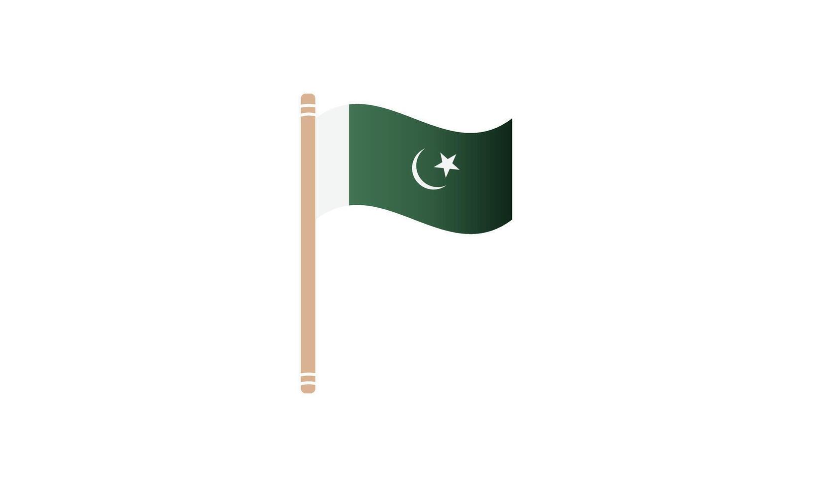 Pakistan drapeau sur isolé blanc Contexte vecteur