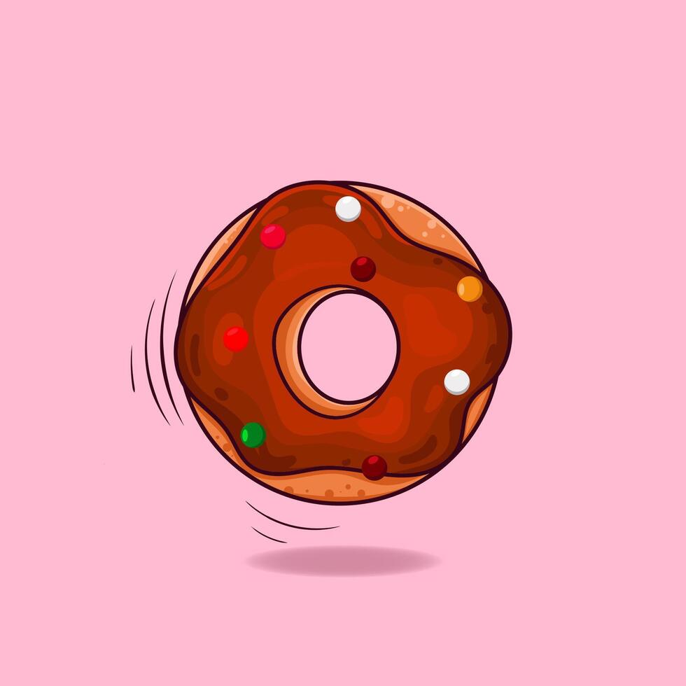 gratuit vecteur vecteur coloré icône de Chocolat Donut isolé sur blanc Contexte